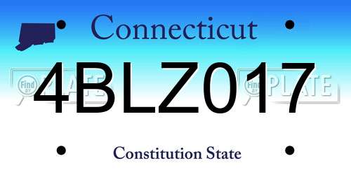 4BLZ017 Connecticut License Plate