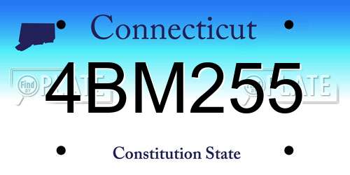 4BM255 Connecticut License Plate