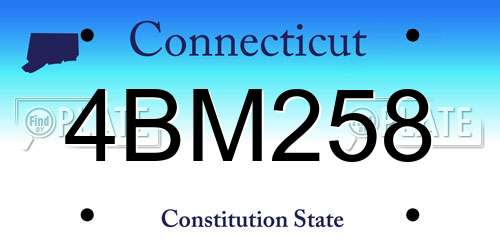 4BM258 Connecticut License Plate