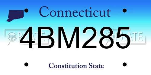 4BM285 Connecticut License Plate