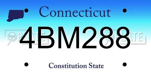4BM288 Connecticut License Plate