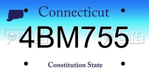 4BM755 Connecticut License Plate