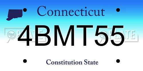 4BMT55 Connecticut License Plate