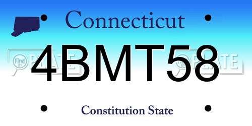 4BMT58 Connecticut License Plate