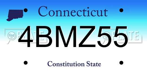4BMZ55 Connecticut License Plate