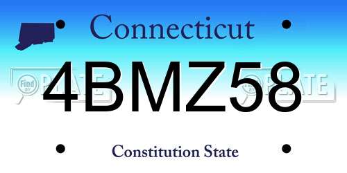 4BMZ58 Connecticut License Plate