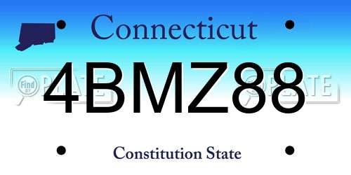 4BMZ88 Connecticut License Plate