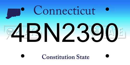 4BN2390 Connecticut License Plate