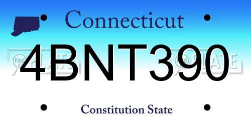 4BNT390 Connecticut License Plate