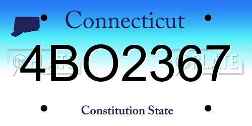 4BO2367 Connecticut License Plate