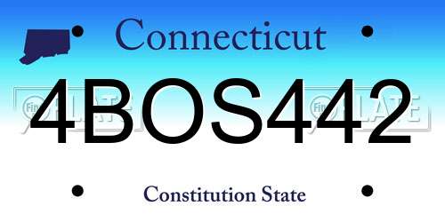 4BOS442 Connecticut License Plate