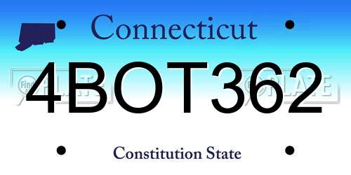 4BOT362 Connecticut License Plate