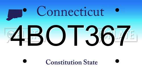 4BOT367 Connecticut License Plate