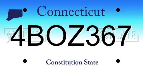 4BOZ367 Connecticut License Plate