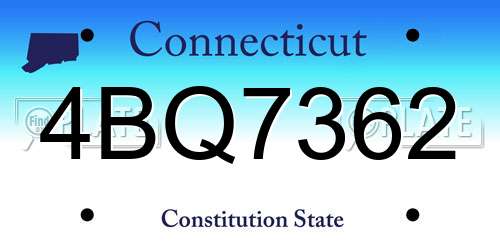 4BQ7362 Connecticut License Plate