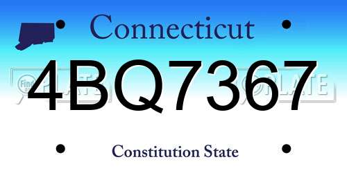 4BQ7367 Connecticut License Plate