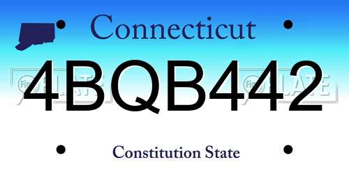 4BQB442 Connecticut License Plate