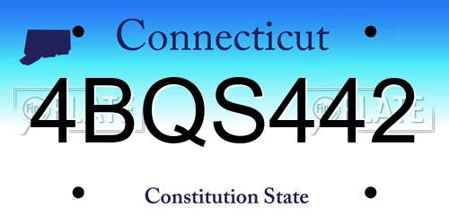 4BQS442 Connecticut License Plate