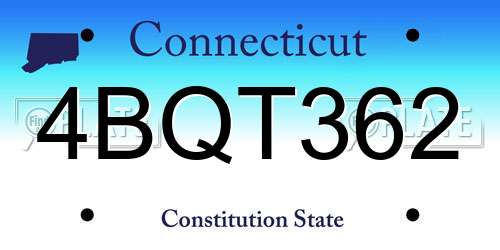 4BQT362 Connecticut License Plate