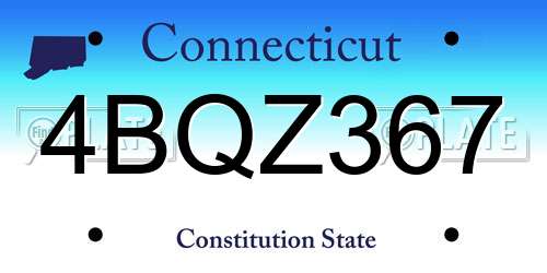 4BQZ367 Connecticut License Plate