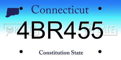 4BR455 Connecticut License Plate