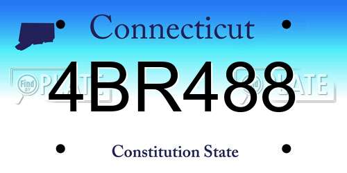 4BR488 Connecticut License Plate