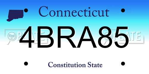 4BRA85 Connecticut License Plate