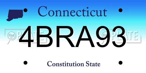 4BRA93 Connecticut License Plate