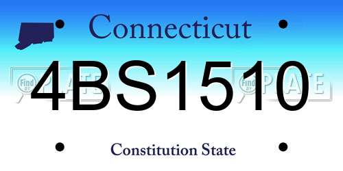 4BS1510 Connecticut License Plate