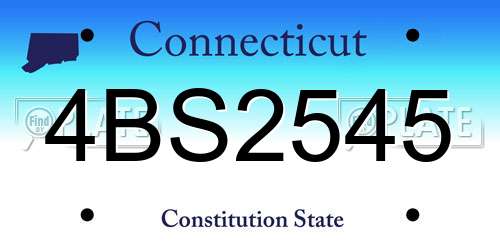 4BS2545 Connecticut License Plate