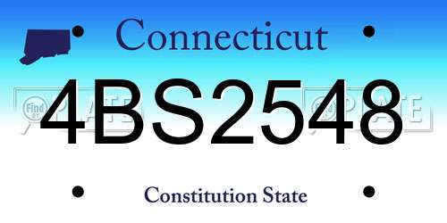 4BS2548 Connecticut License Plate
