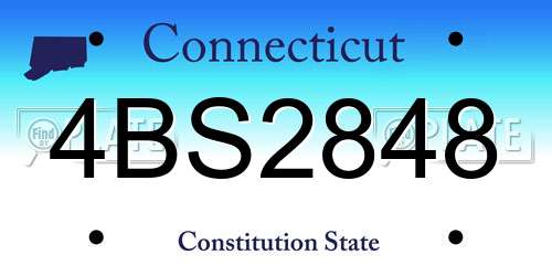 4BS2848 Connecticut License Plate