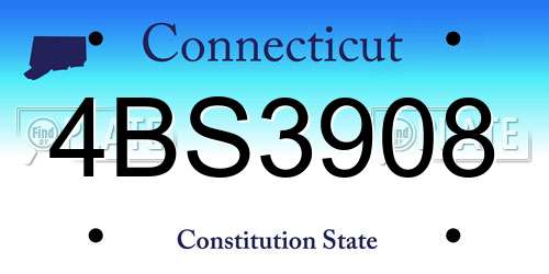 4BS3908 Connecticut License Plate