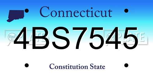 4BS7545 Connecticut License Plate
