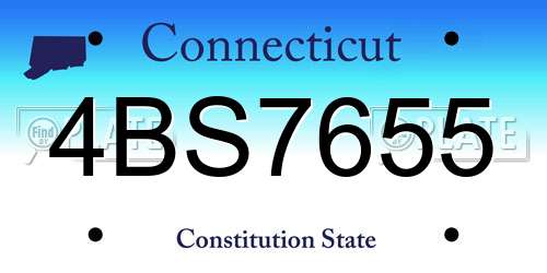 4BS7655 Connecticut License Plate