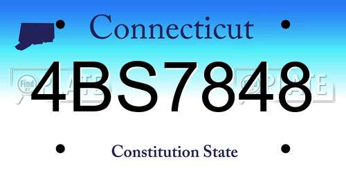 4BS7848 Connecticut License Plate