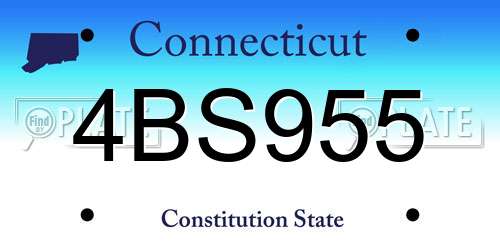 4BS955 Connecticut License Plate