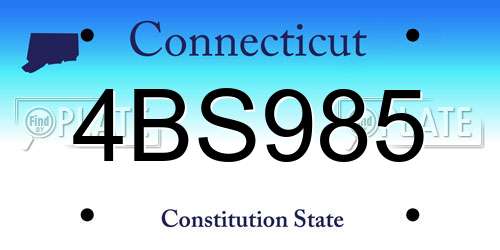 4BS985 Connecticut License Plate