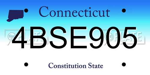 4BSE905 Connecticut License Plate