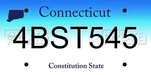 4BST545 Connecticut License Plate
