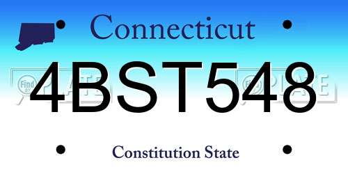 4BST548 Connecticut License Plate