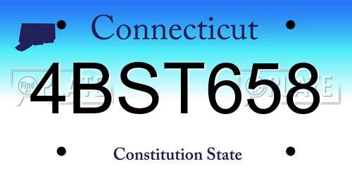 4BST658 Connecticut License Plate