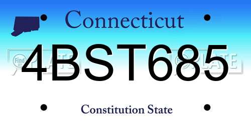 4BST685 Connecticut License Plate