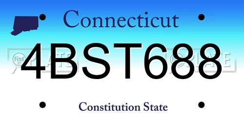 4BST688 Connecticut License Plate