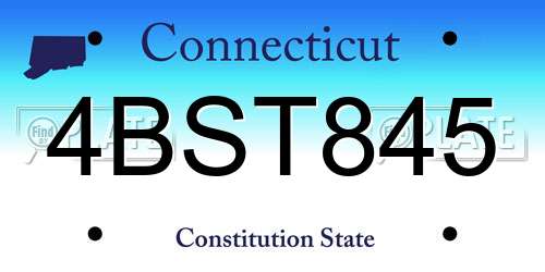 4BST845 Connecticut License Plate