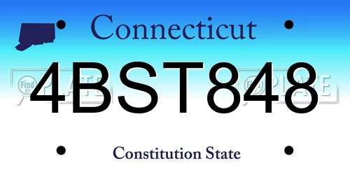 4BST848 Connecticut License Plate