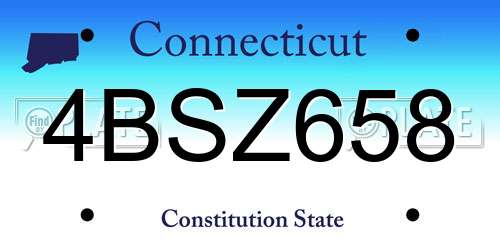 4BSZ658 Connecticut License Plate
