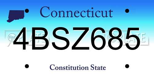 4BSZ685 Connecticut License Plate