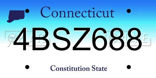 4BSZ688 Connecticut License Plate