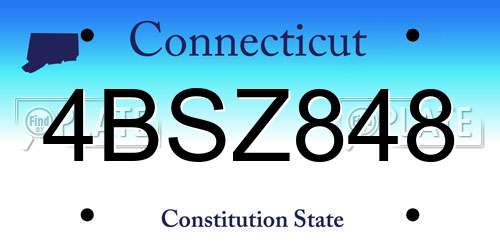 4BSZ848 Connecticut License Plate